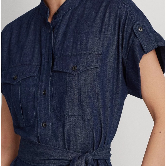 Lauren Ralph Lauren Women's Belted Denim Tiered Shirtdress 22W - Picture 4 of 13